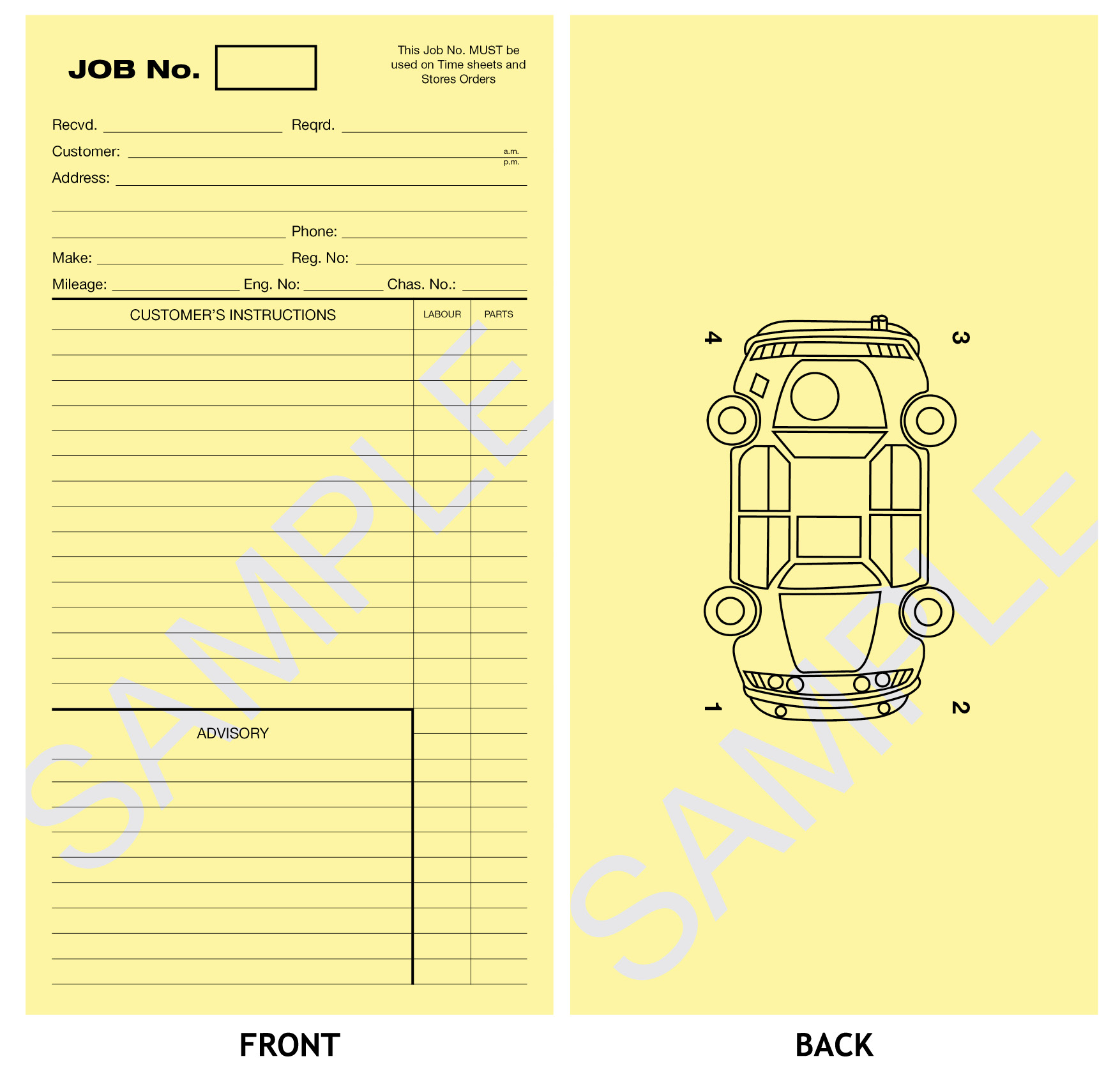 Sample Job Cards Templates